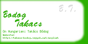 bodog takacs business card